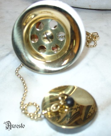 Crepine met stop en ketting