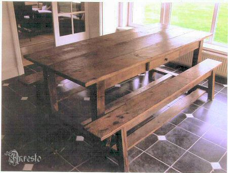 Landelijke tafel antieke hoevetafel