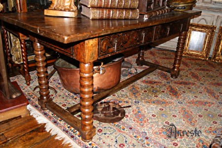 Renaissance ring leg table, Spanish antique