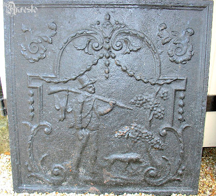 Haardplaat met jagersmotief