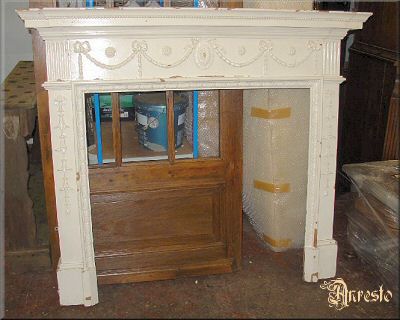 Antique wooden mantel