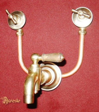 ANTIQUE ENGLISH WALL TAP ASSEMBLY