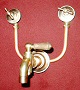 English wall tap assembly with wooden lever 