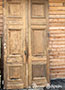 Antieke eikenhouten gepaneelde dubbele buitendeur 